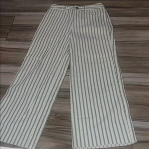 O'Neill Green and White Striped Flare Jeans